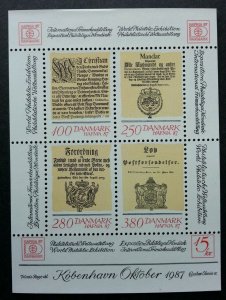 *FREE SHIP Denmark Hafnia 1987 Emblem (miniature sheet) MNH