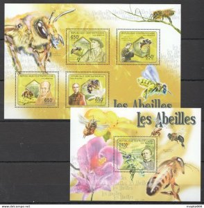 2011 Central Africa Flora Fauna Insects Honey Bees Les Abeilles Kb+Bl ** Ca1043