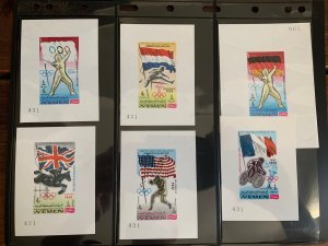 Yemen Kingdom matched # set of 1968 Olympics MS, MNH. Mi BL 83-94B, CV €121