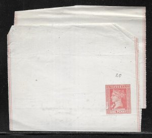 Victoria Postal Stationery Wrapper H&G 20 Unused