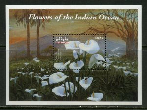 MALDIVES  FLOWERS OF THE INDIAN OCEAN  SOUVENIR SHEET II  MINT NH 