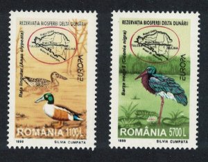 Romania Shoveler Stork Birds Danube Delta 2v 1999 MNH SG#6044-6045