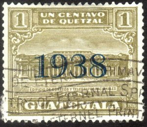 1938, Guatemala, 1c, Used, Sc RA8