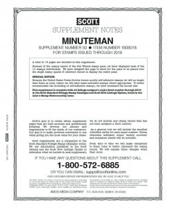 Scott US Minuteman Supplement #50 for Stamp issued in 2018