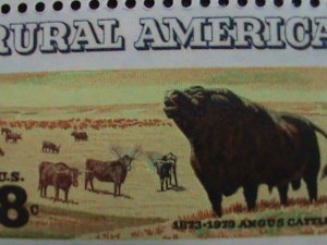 ​UNITED STATES-1973 SC#1504 RURAL AMERICA-ARGUS & LONGHORN CATTLE -MNH SHEET