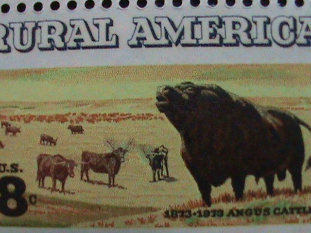 ​UNITED STATES-1973 SC#1504 RURAL AMERICA-ARGUS & LONGHORN CATTLE -MNH SHEET