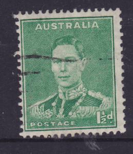 Australia 1937 #182- King George VI 1 1/2d - Green -used