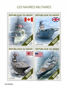 NIGER - 2019 - Military Ships - Perf 4v Sheet -Mint Never Hinged