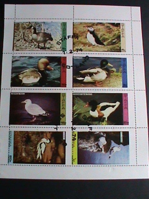 ​SCOTLAND-STAFFA STAMP-1974-WORLD RARE BIRDS CTO FULL-SHEET VERY FINE