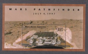 $3.00 Mars Pathfinder Souvenir Sheet - US 3178 Rover Sojourner 