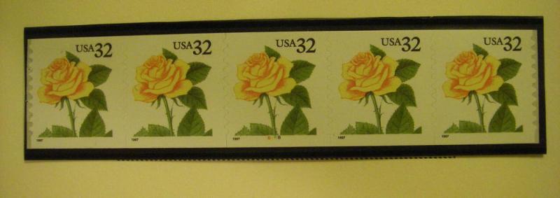 Scott 3054, 32c Yellow Rose, PNC5 #8888, MNH BEAUTY