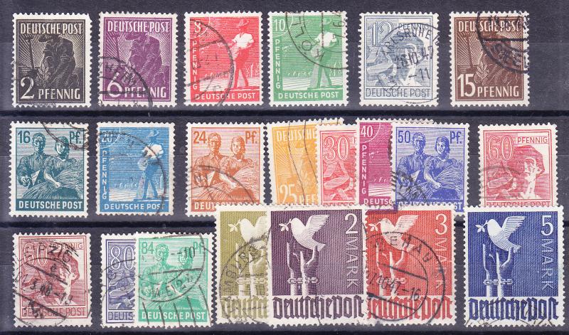 Germany 1947 Post War Long Set Complete with Variety (21) VF/Used(o)
