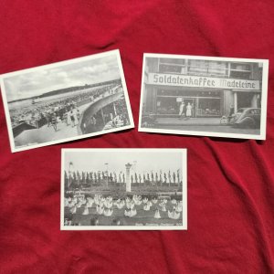 WW2 WWII Nazi German Third Reich Photo postcards lot x 3 Berlin Soldiers Cafe