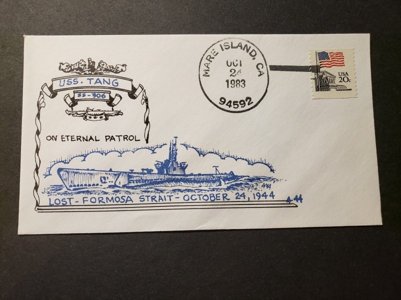 Submarine USS TANG SS-306 Naval Cover 1983 ARRINGTON LOST FORMOSA WWII Cachet