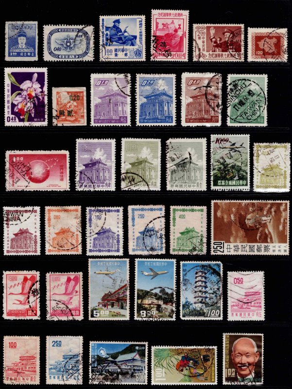 Taiwan Lot / Collection of 99 Unique Stamps / Cancelled / All Pictured