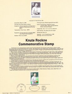 US SP826 Knute Rockne Souvenir Page #2376