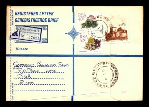 South Africa 1989 Rissikstr Johannesburg Registered Cover - L17055