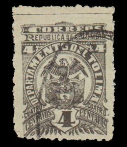 COLOMBIA - TOLIMA PROVINCE 1903 - 04 SCOTT # 79. CANCELLED