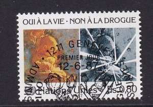 United Nations Geneva  #156 cancelled  1987   fight drug abuse  80c