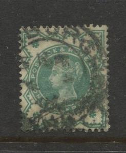 Great Britain  #125  Used 1900 Single 1/2p Stamp