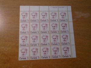 Canada  #  588    UR  # 1 Plate Block of 20