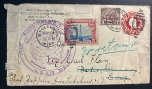 1929 Minneapolis MN USA LZ 127 Graf Zeppelin First Round Flight cover To Berlin