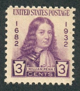 724 William Penn MNH Single