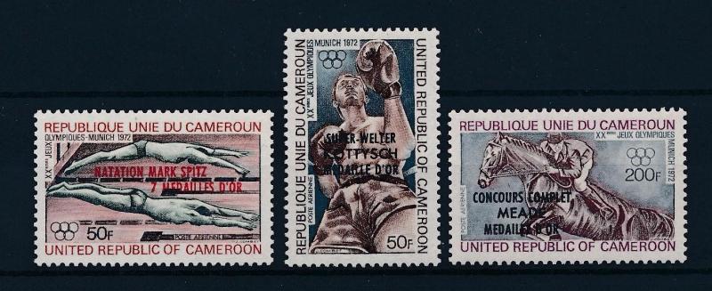 [55395] Cameroun Cameroon 1972 Olympic games Swimming Boxing Horse with ovp MNH