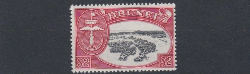 BRUNEI  1952 - 58    S G  112  $2  BLACK & SCARLET   MNH                