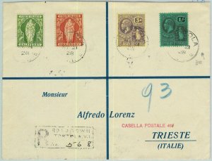 BK0449 - VIRGIN ISLANDS - POSTAL HISTORY -  REGISTERED Cover to ITALY 1928