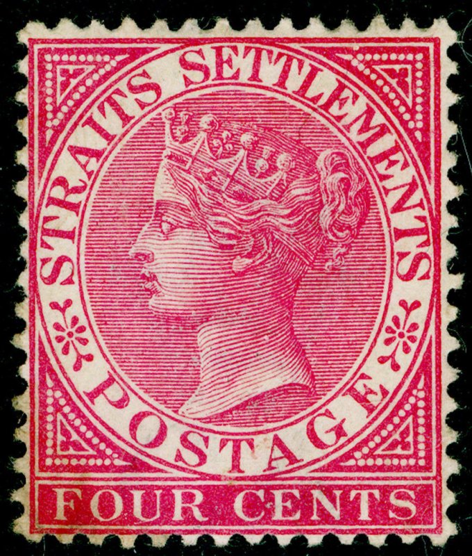 MALAYSIA - Straits Settlements SG51, 4c rose, UNUSED. Cat £150. 