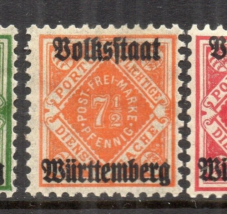 Germany Wurttemberg 1919 Early Issue Fine Mint Hinged 7.5pf. Optd NW-167215