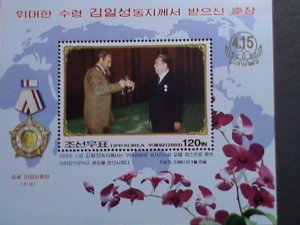 ​KOREA-2003 SC# 4296 FIDEL CASTRO-PRESENTED MEDAL TO KIM II SUNG: MNH S/S-VF
