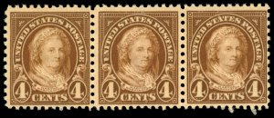 US Sc 636 MNH STRIP of 3 - 1927 4¢ - Martha Washington