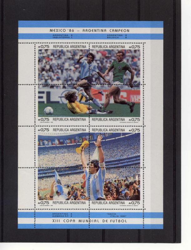 Argentina 1986 Football Soccer Mexico 2 Sheets Perforated mnh.vf