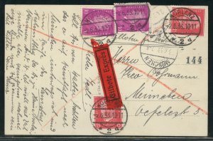 Germany Card with 3 stamp, Real Photo, Koblenz, neat picture showing bridge 