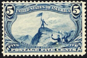 288, Mint FVF LH 5¢ Trans Miss Stamp - Bright & Fresh! SCV $100.00 - Stuart Katz