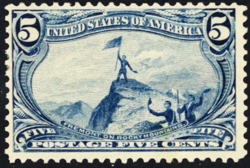 288, Mint FVF LH 5¢ Trans Miss Stamp - Bright & Fresh! SCV $100.00 - Stuart Katz