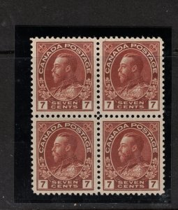 Canada #114b,v Extra Fine Never Hinged Block Diagonal Line In N Variety