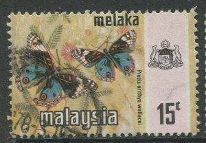 STAMP STATION PERTH Malacca #79 Butterfly Type State Crest Used  1971