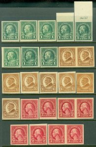 EDW1949SELL : USA 1923-25 Scott #575-77. 8 sets Extra Fine, Mint NH Catalog $131
