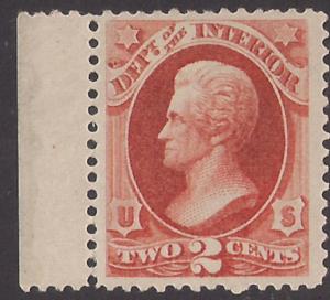 #O16 2c Interior OG H nice fresh margin single Deep Color !