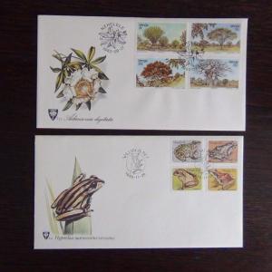 Venda 1982 1983 FDC x 10 Writing Trees Frogs Birds Cultivation etc