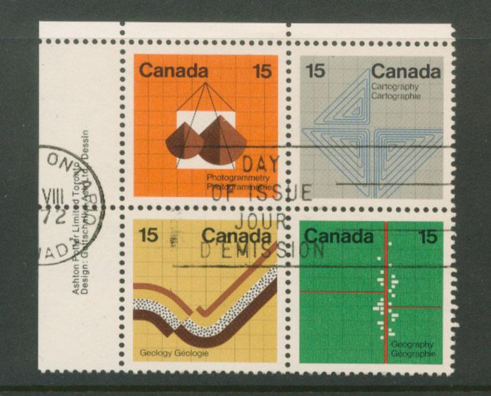 Canada SG 741 - 744  VFU  se-tenant margin block