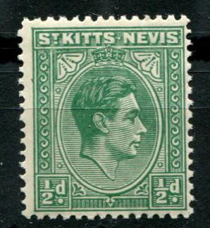 St.Kitts-Nevis   79 Mint OG 1938 1/2p KGVI Definitive