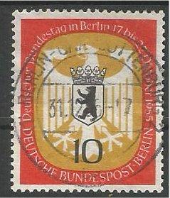 BERLIN, 1955, used 10pf Arms of Berlin Scott 9N116