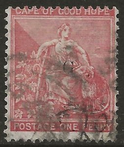 Griqualand West 1879 Hope 1d Rose 'G' Ovpt Scott #98 VG Used CV $7.00