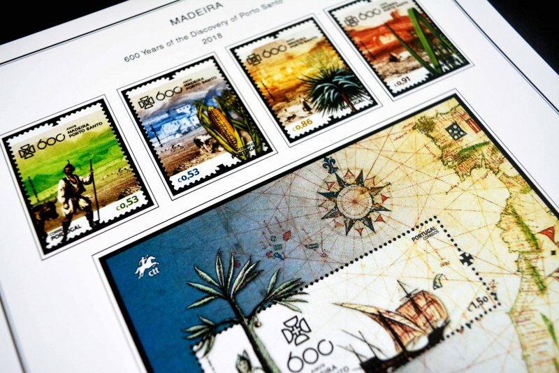 COLOR PRINTED MADEIRA 1868-2010 + 2011-2020 STAMP ALBUM PAGES (98 illust. pages)