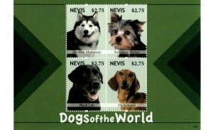 Nevis 2011 - Dog Breeds of the World, Terrier, Lab - Sheet of 4 Stamps - MNH