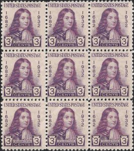 724 Mint,OG,NH... Block of 9... SCV $5.40